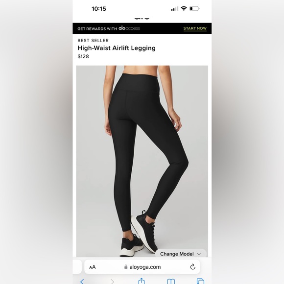 Alo black high waisted airlift leggings - Picture 5 of 6